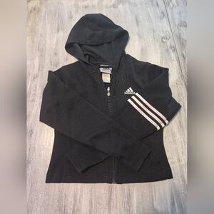 Adidas Cropped Zip-Up Hoodie